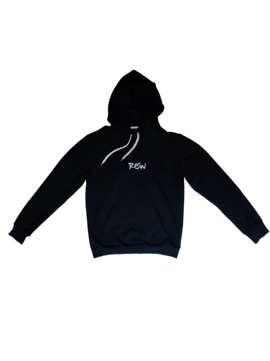 Signature Rew embroidered oversized hoodie