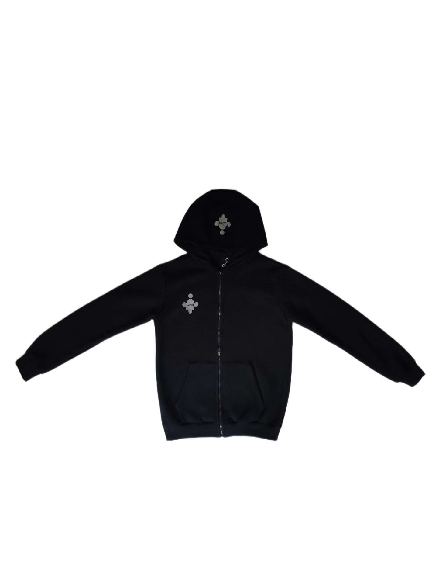 Total black heavyweight usagi zipper hoodie