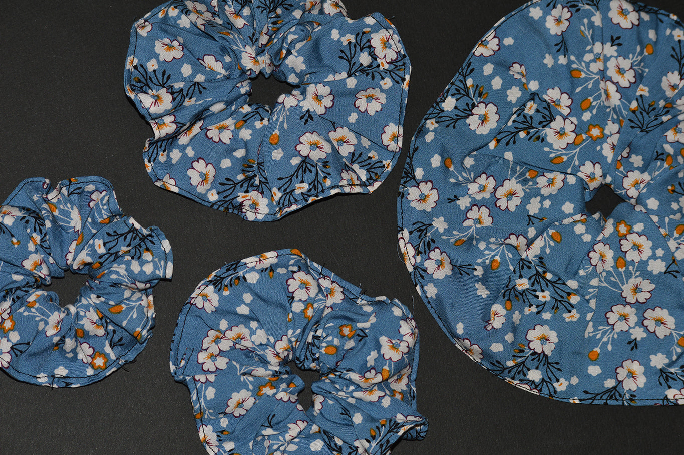 Floral blue Scrunchie